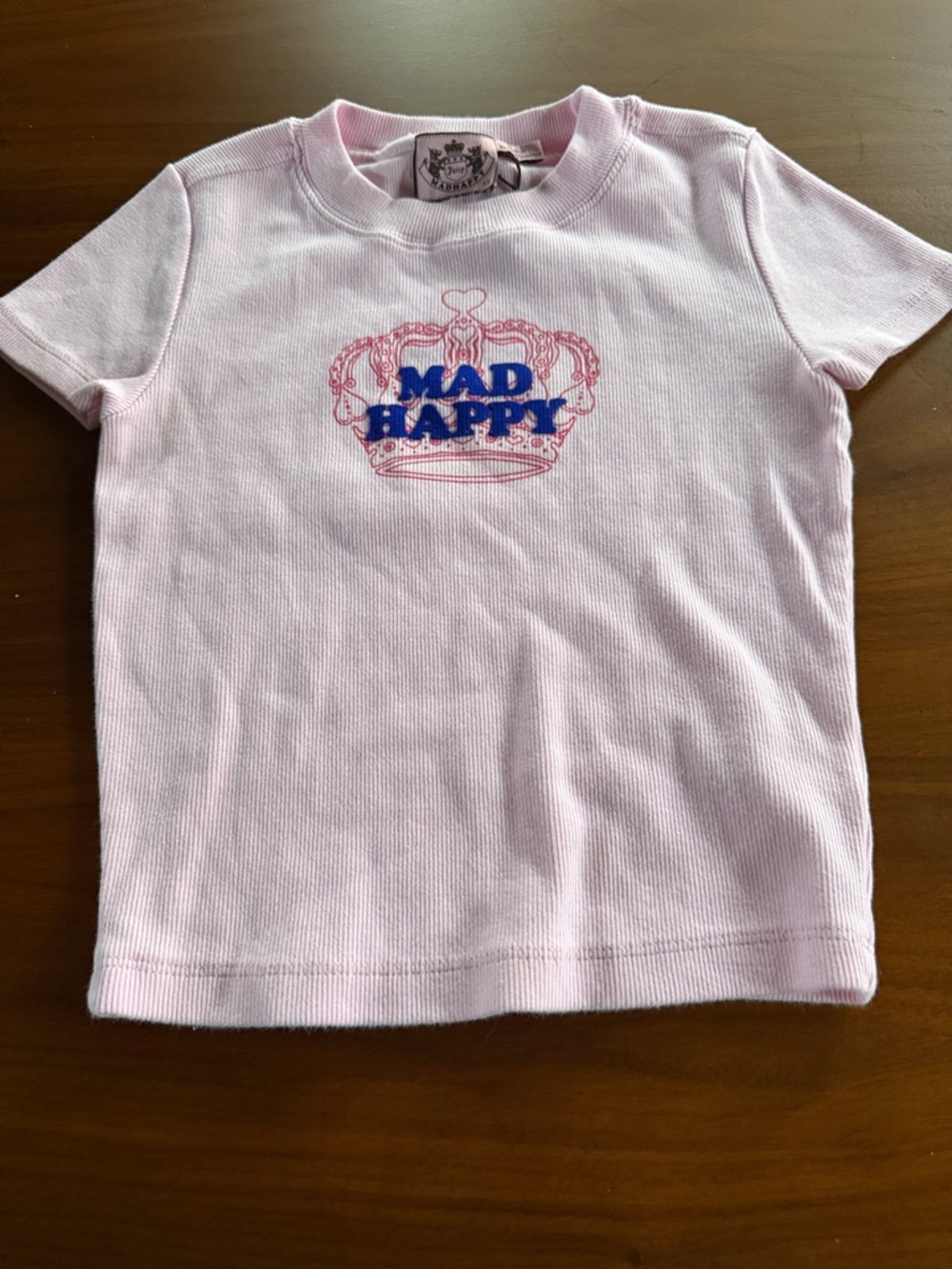 Madhappy xs Light Pink Short-Sleeve Tee with blue Logo